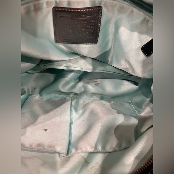 Coach Poppy Black Patent Leather Women's Hobo Tote Bag - Picture 7 of 11